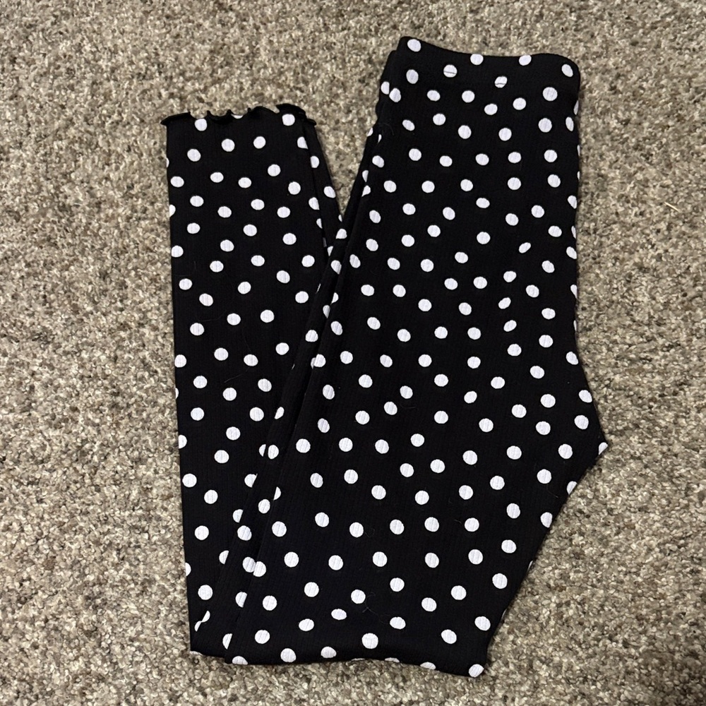 Old Navy Black and White Polka Dot Leggings